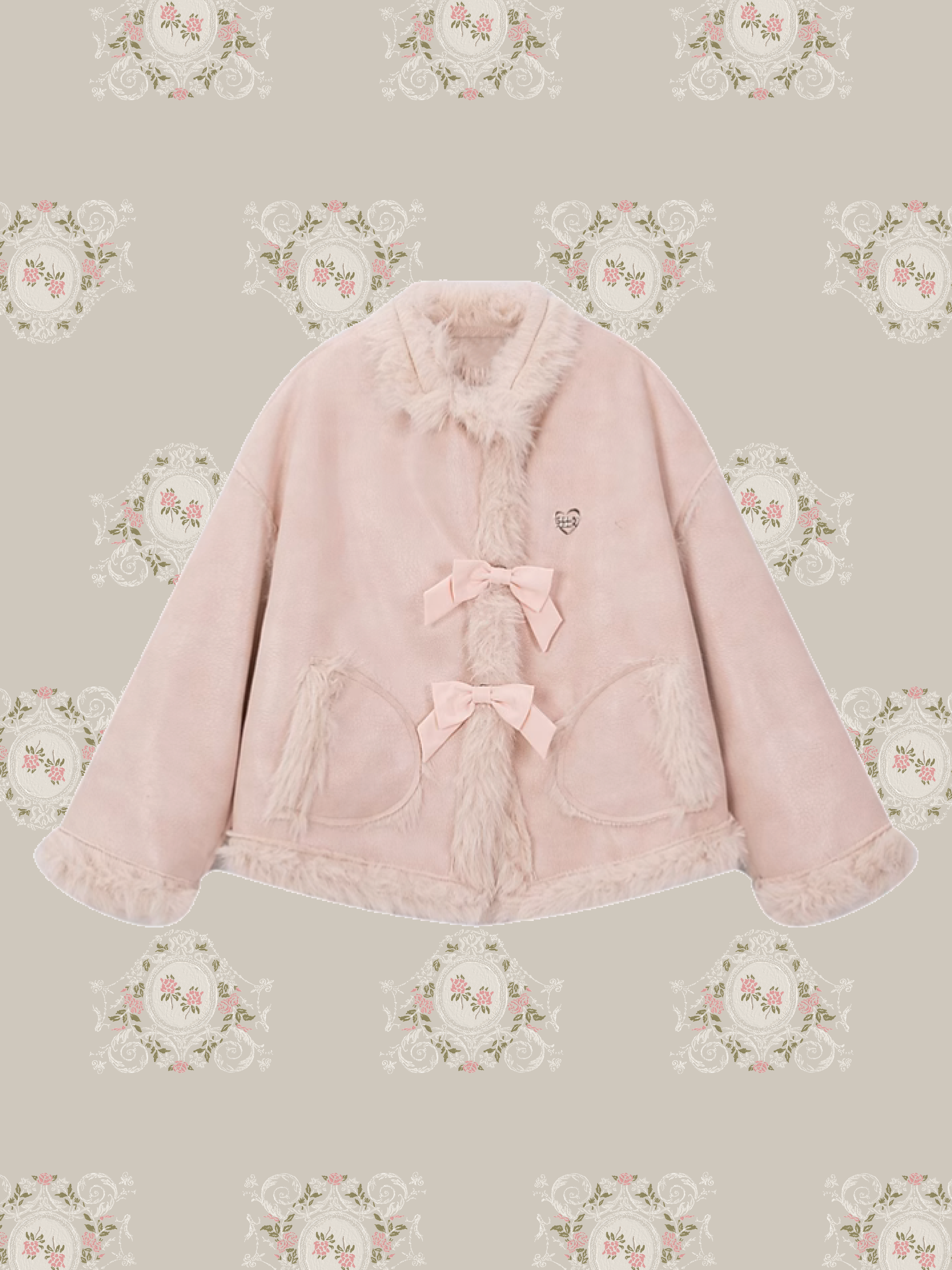 Cozy Fluffy Cute Ribbon Short Coat/ふわふわ可愛いリボンショートコート