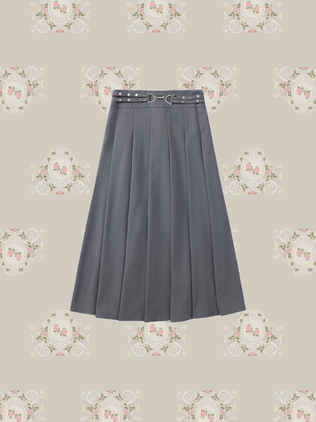 Belted Pleats Long Skirt ベルト付きプリーツロングスカート
