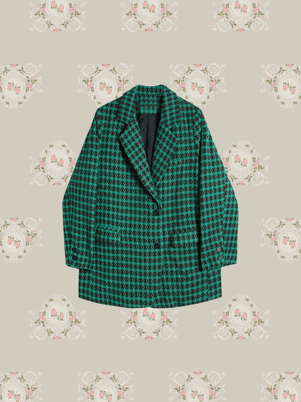 Green Check Traditional Jacket Coat グリーン チェック