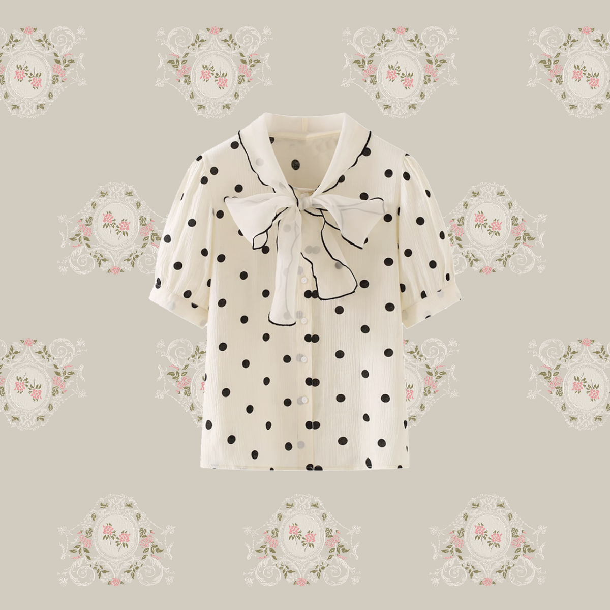 Dot Ribbon Blouse ドットリボンブラウス