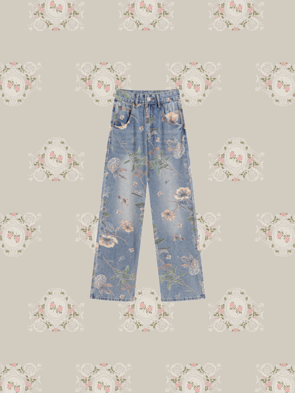 Vintage Flower Print Denim ヴィンテージフラワーデニム