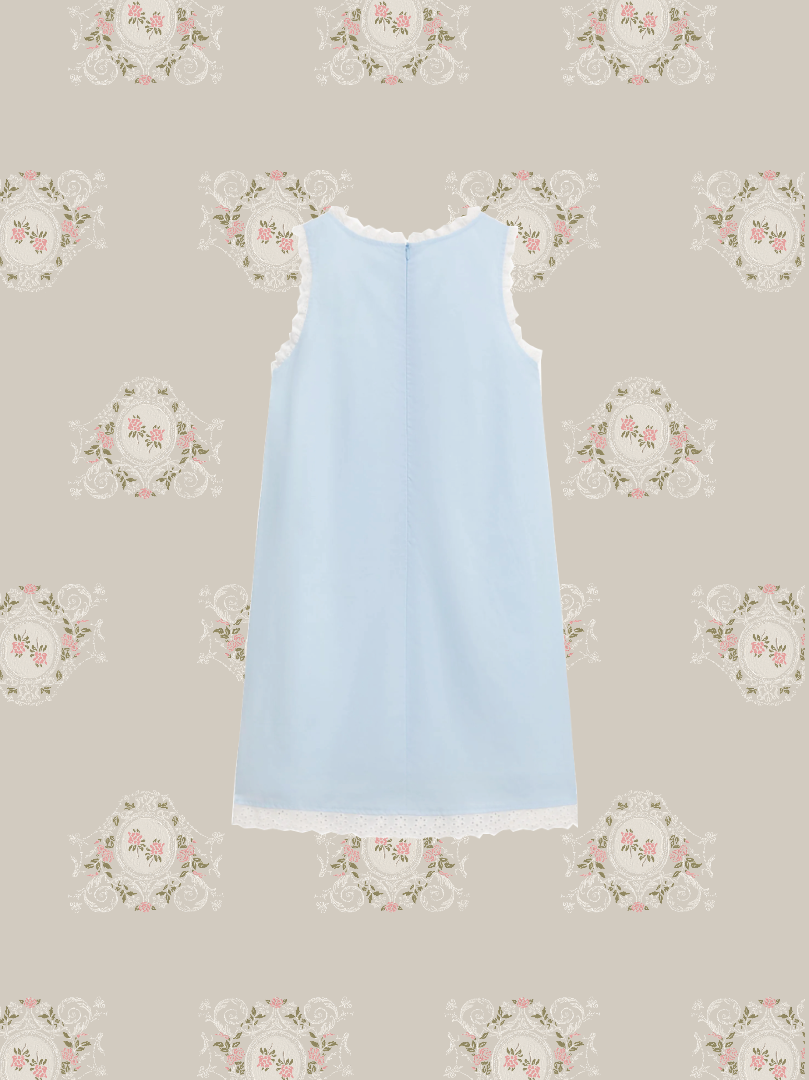 U-neck Lace Frill Dress/Uネックレースフリルドレス