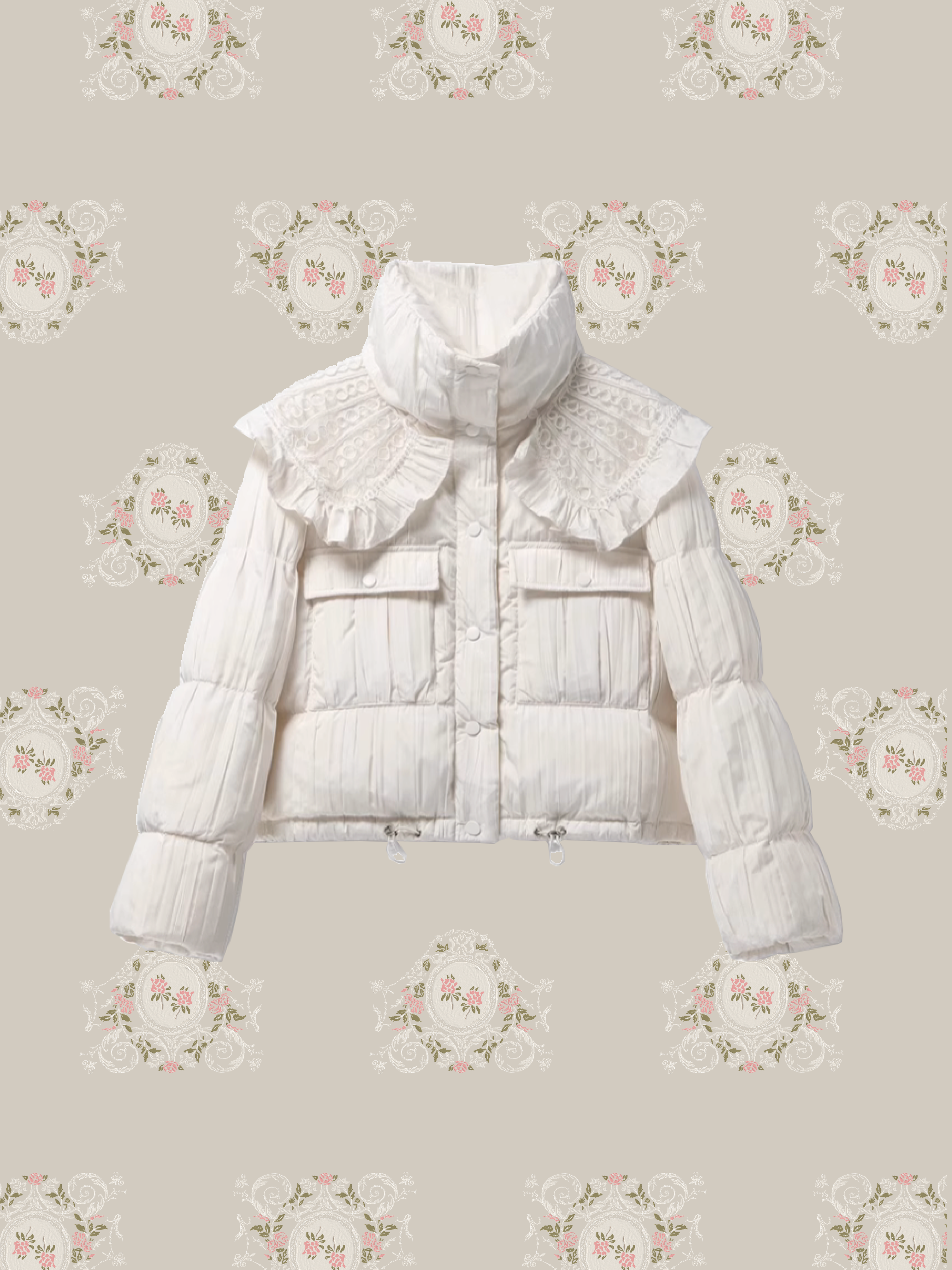 ・予約商品・Big Frill Collar Puff Duck Down Coatビッグフリルカラーパフダックダウンコート