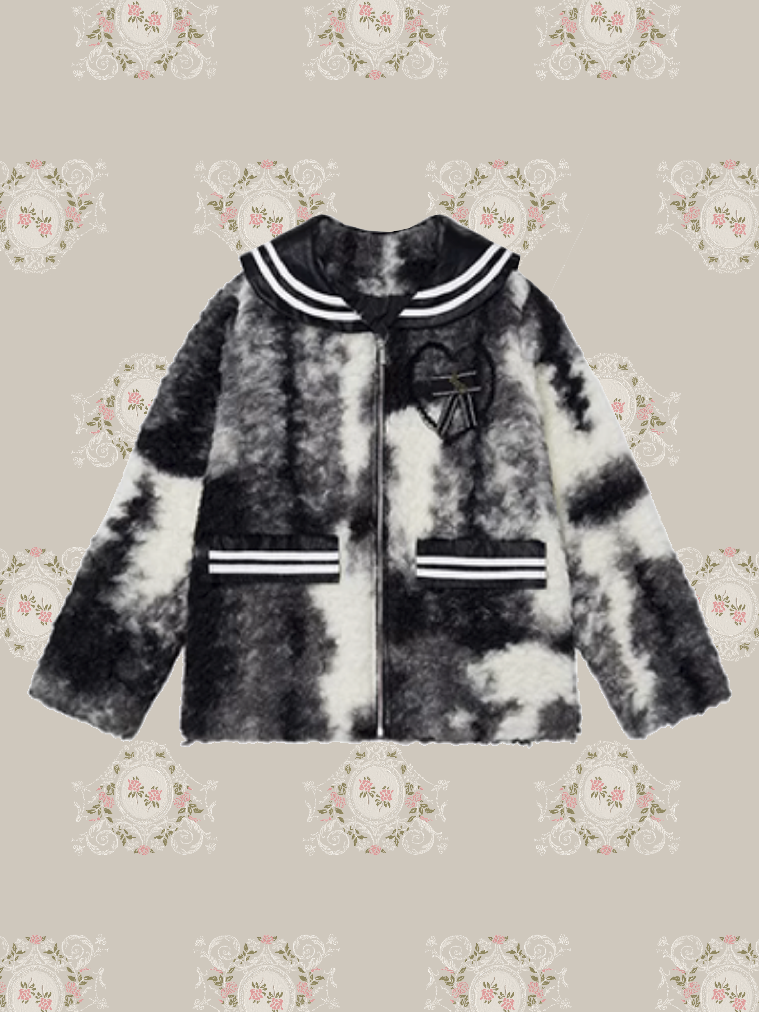 Sailor Collar Down Fur Coat/セーラーカラー中綿ファーコート