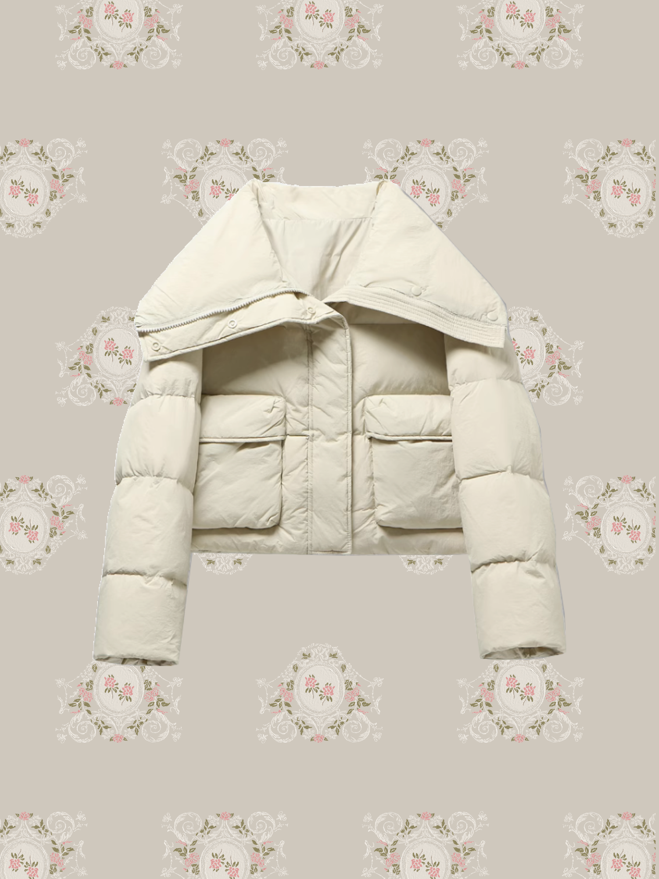 Big Lapel Collar Short Duck Down Jacket/ビッグラペルカラーショートダックダウンジャケット