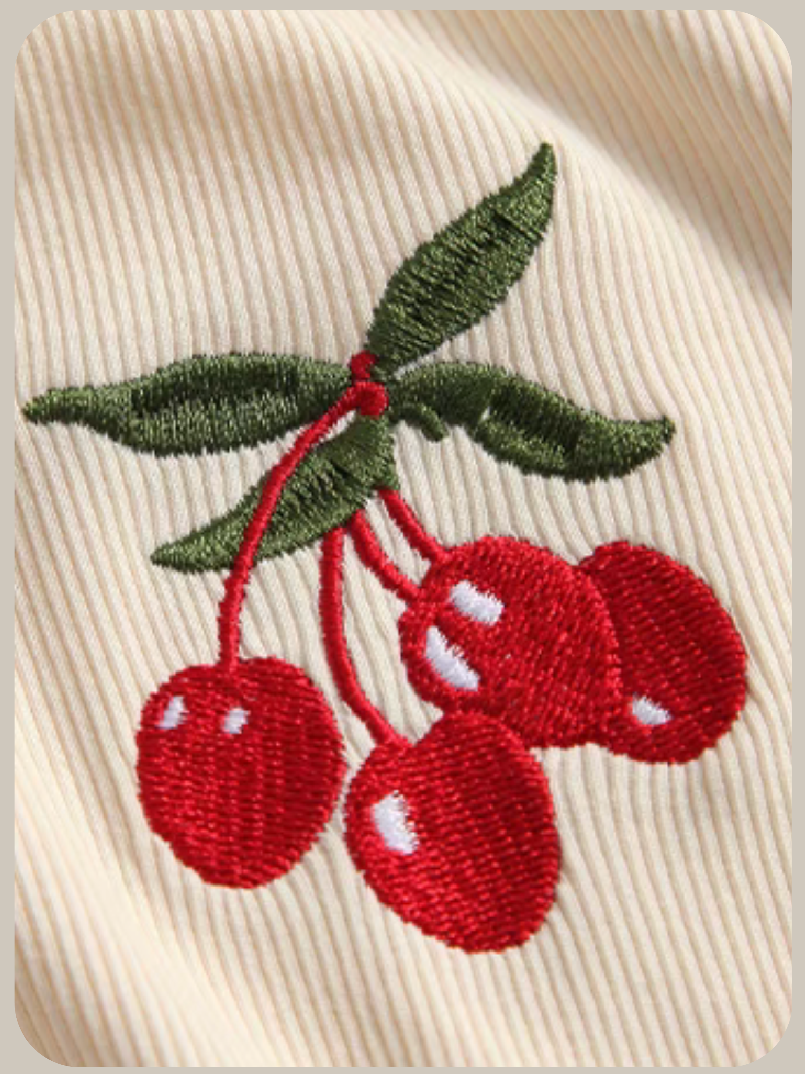 Cherry Embroidered Top/チェリー刺繍トップス.