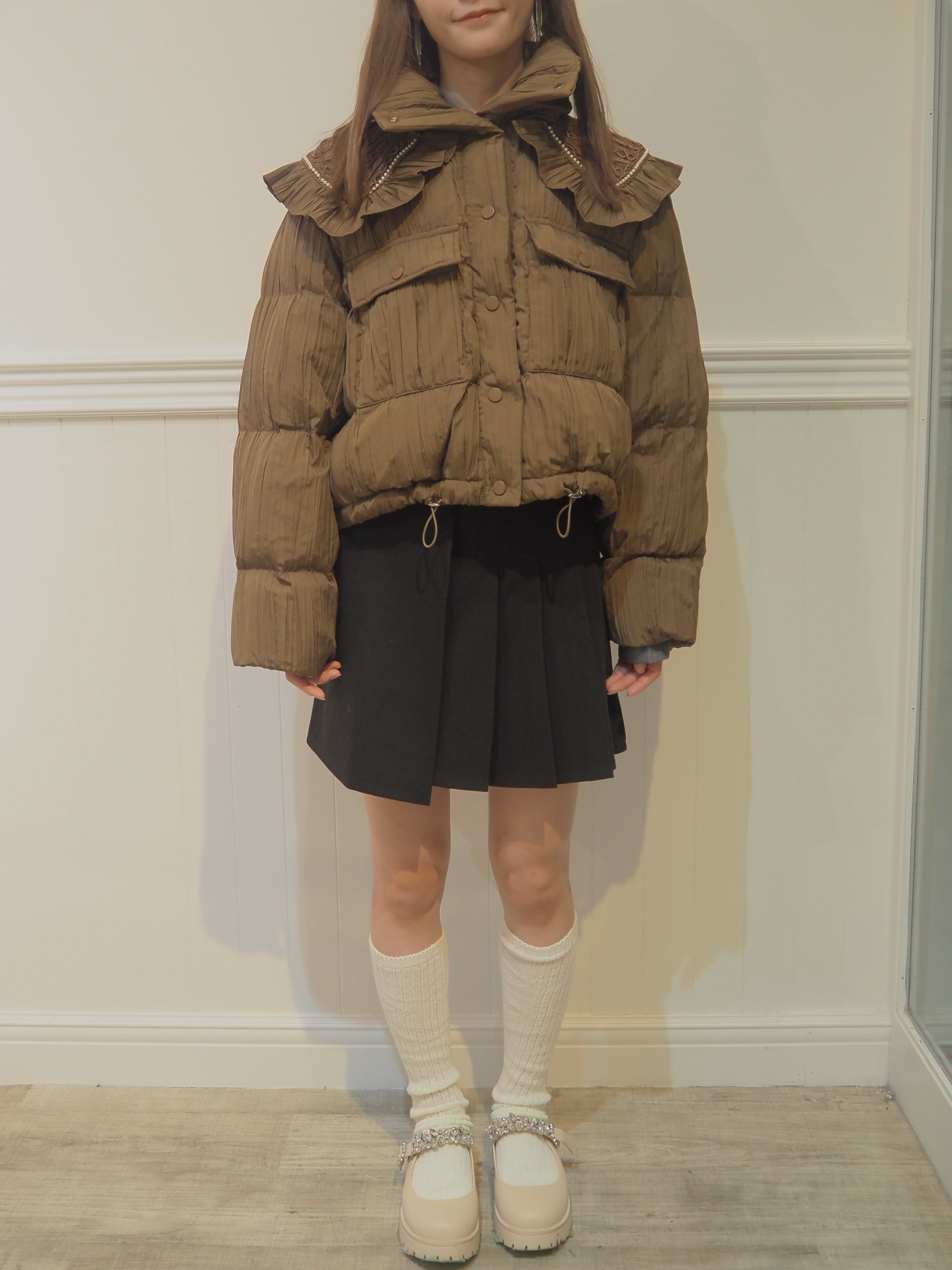 Big Frill Collar Puff Duck Down Coatビッグフリルカラーパフダックダウンコート