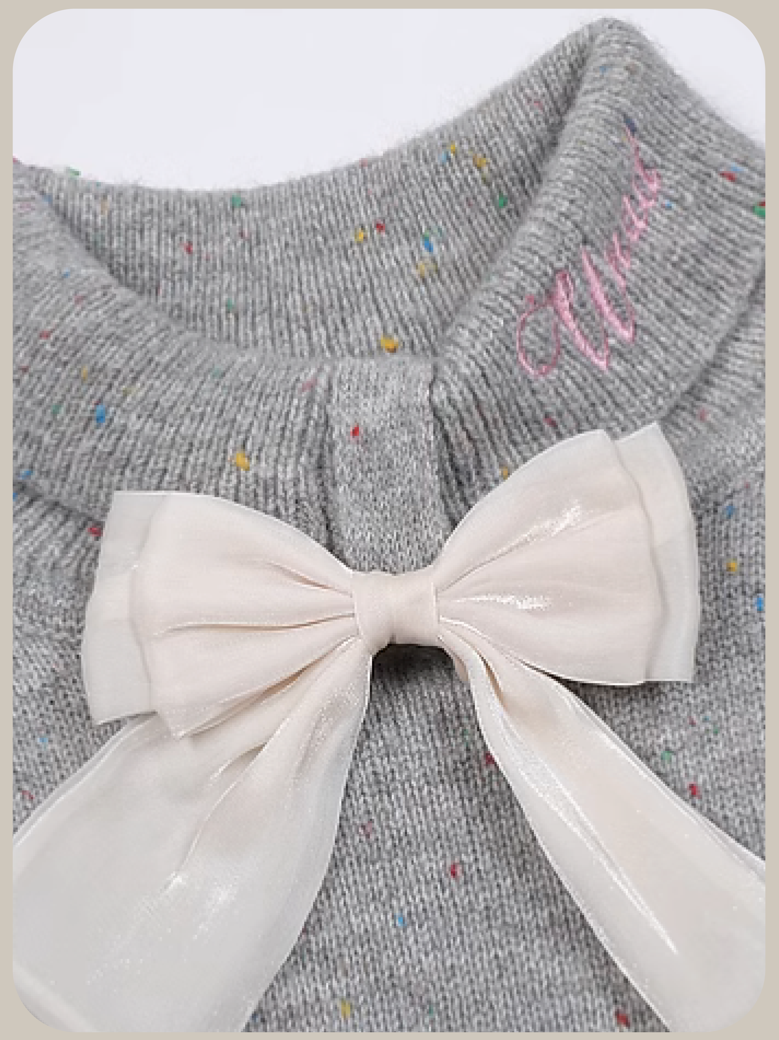 Half Neck Ribbon Knit Top/ハーフネックリボンニットトップス