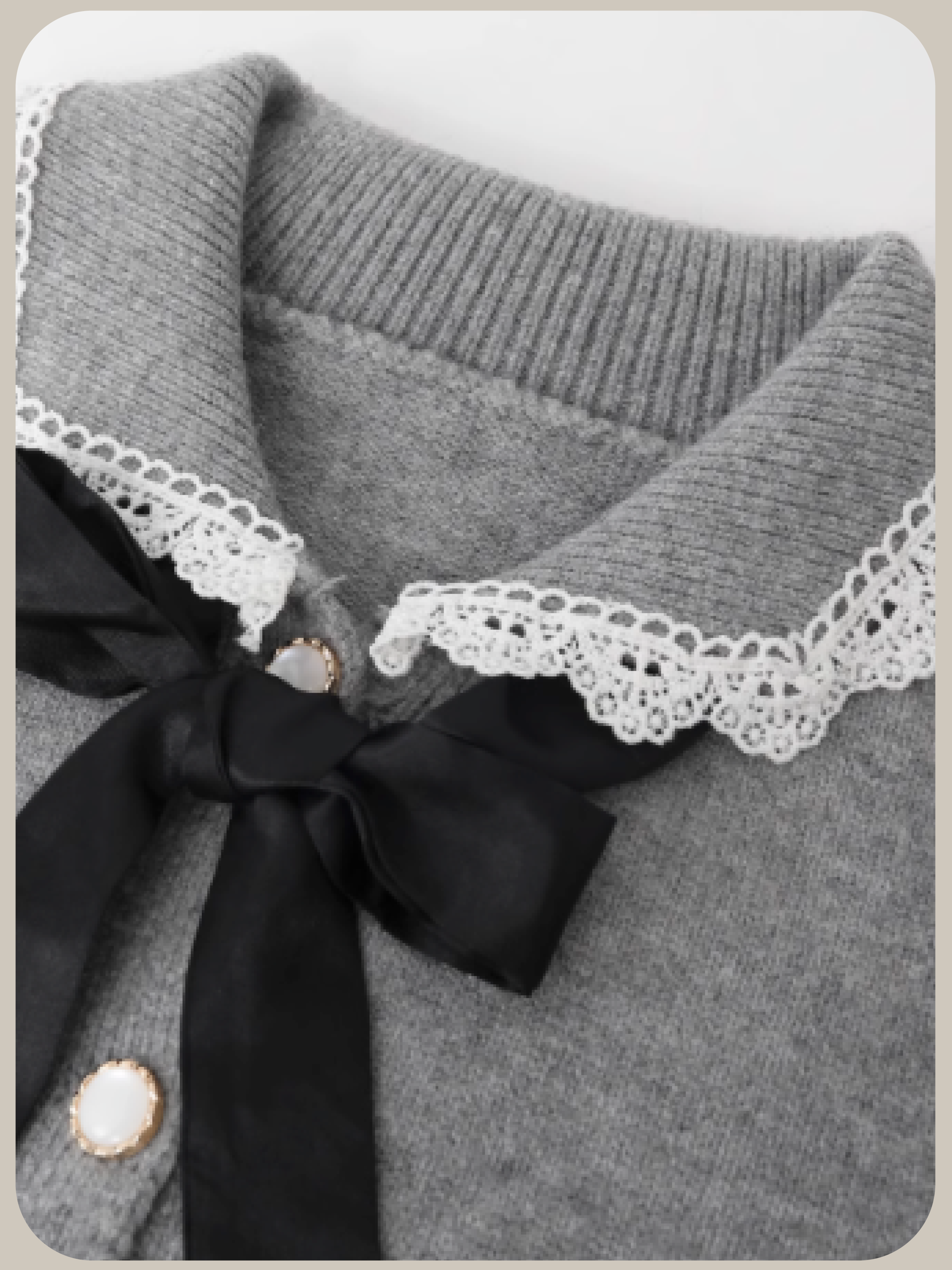 Ribbon Collar Knit Set Up/リボンカラーニットセットアップ