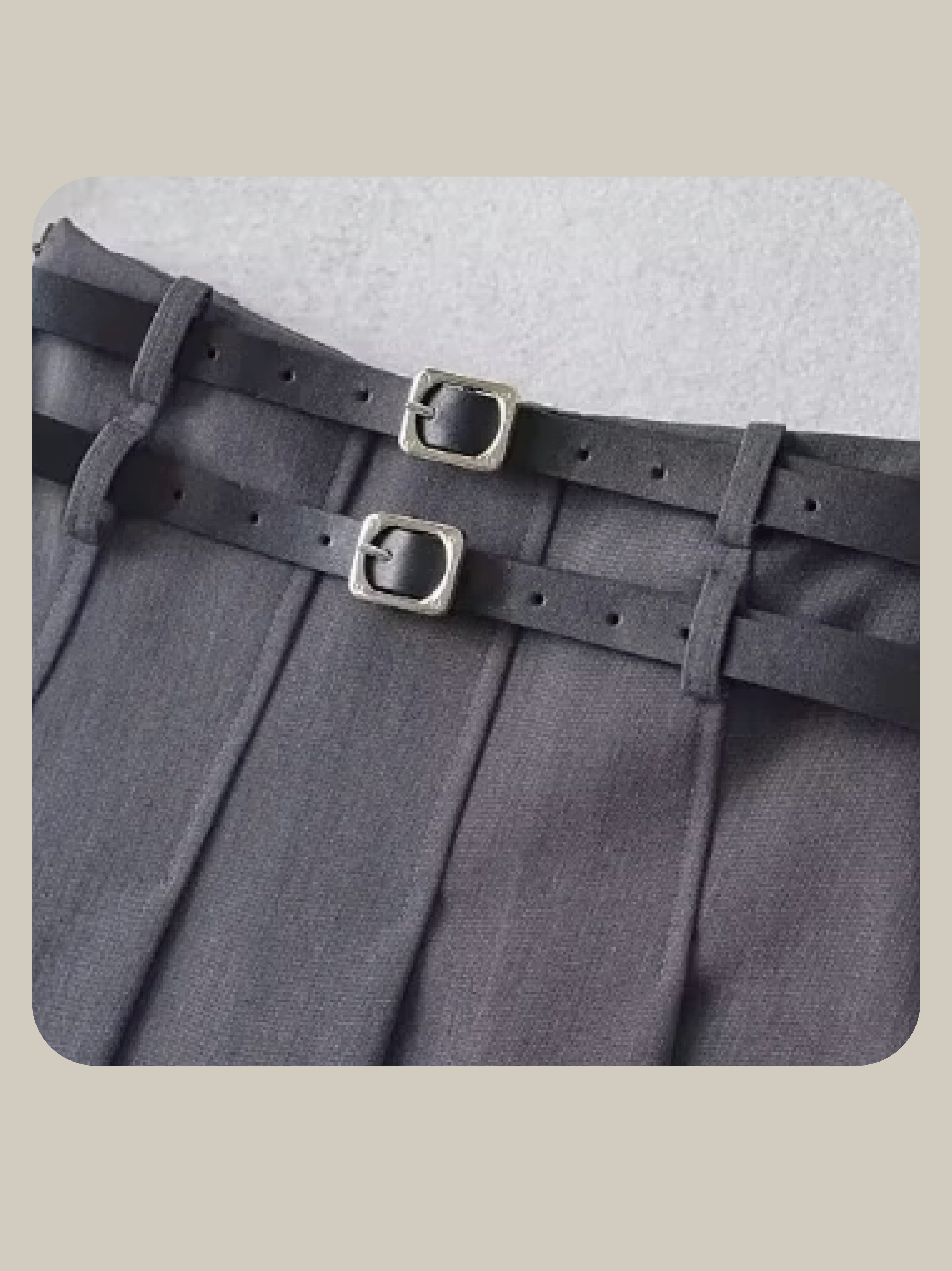 Double Belt Pleats Skirt ダブルベルトプリーツスカート