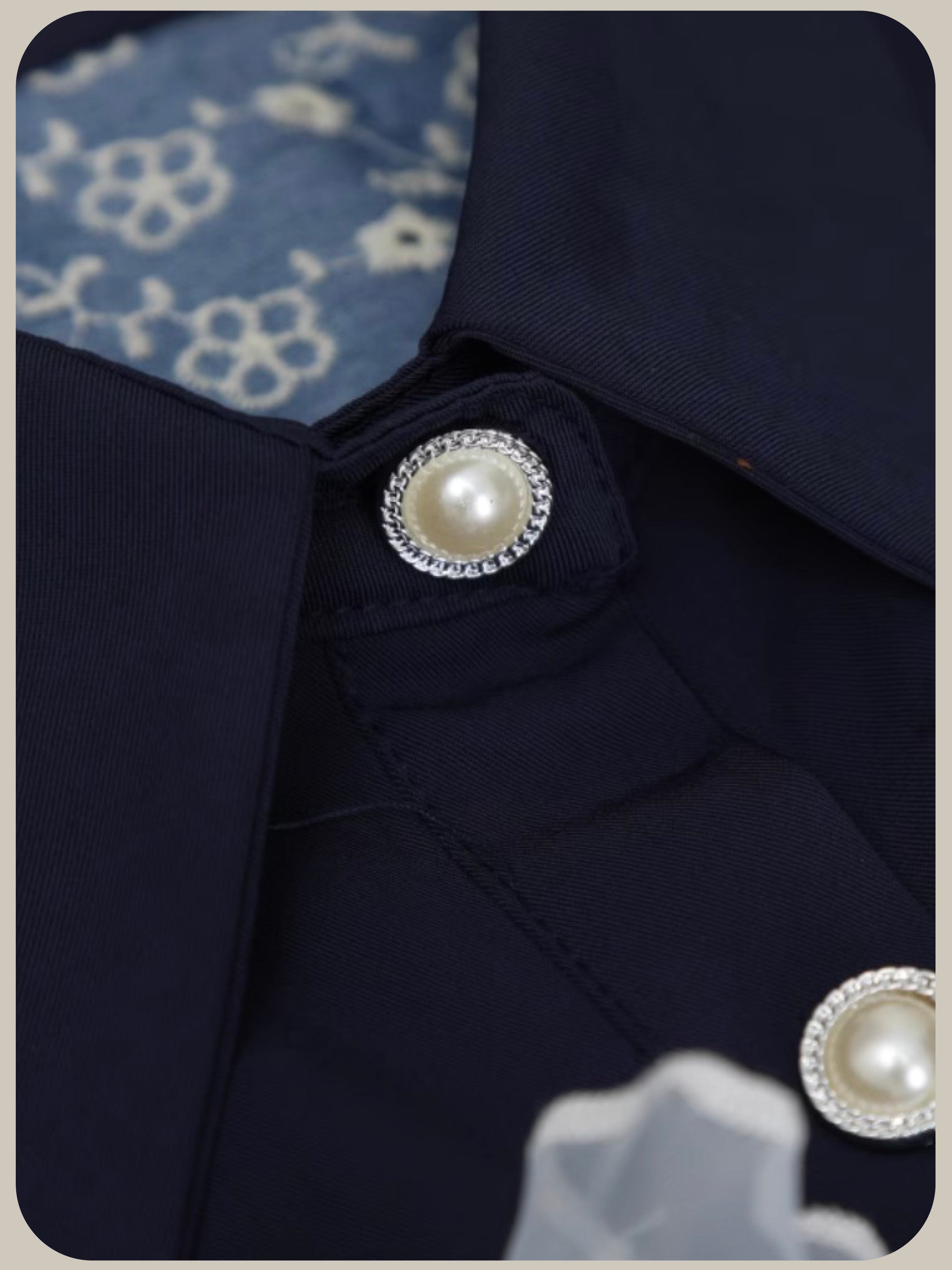 Pearl Button Frill Deco Shirt/パールボタンフリルデコシャツ