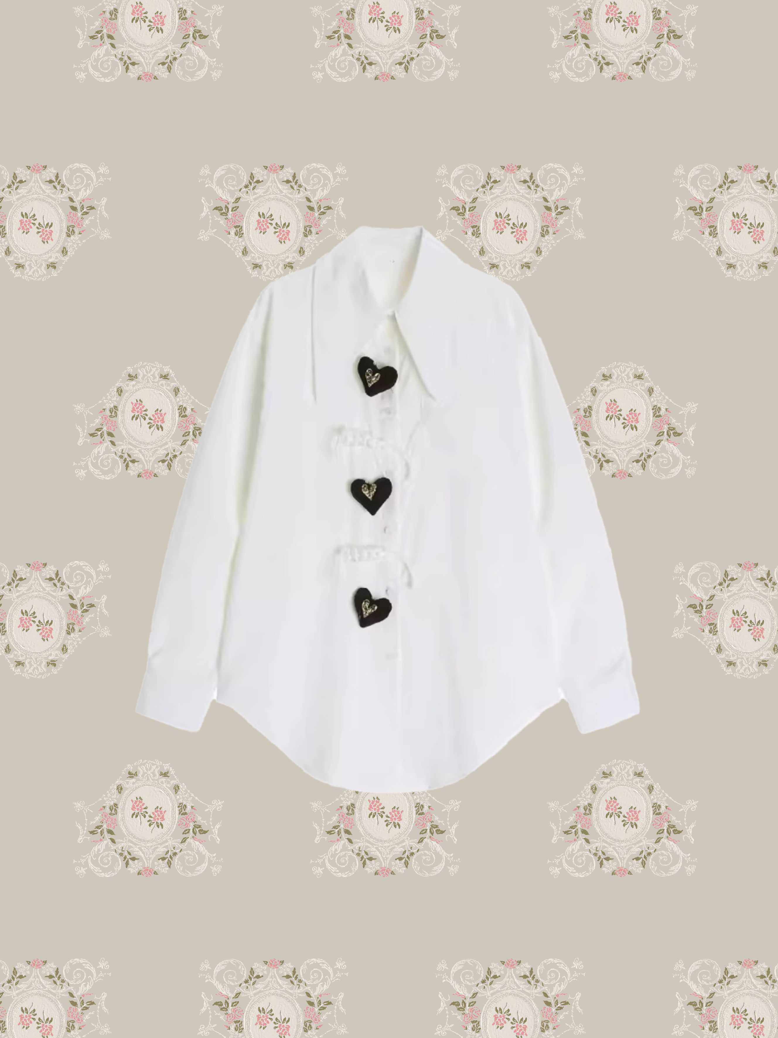 Heart Button Design Shirt