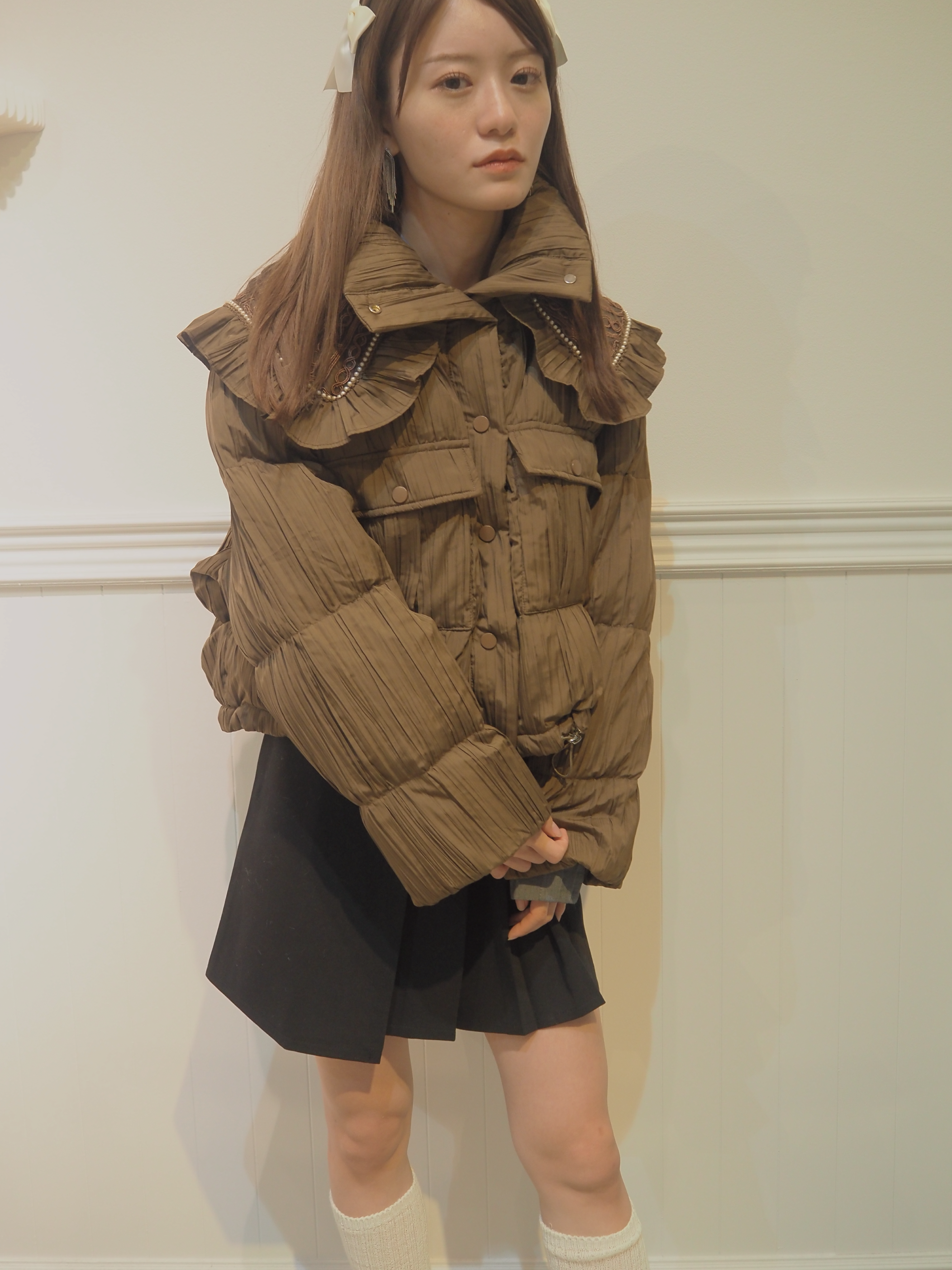 Big Frill Collar Puff Duck Down Coatビッグフリルカラーパフダックダウンコート