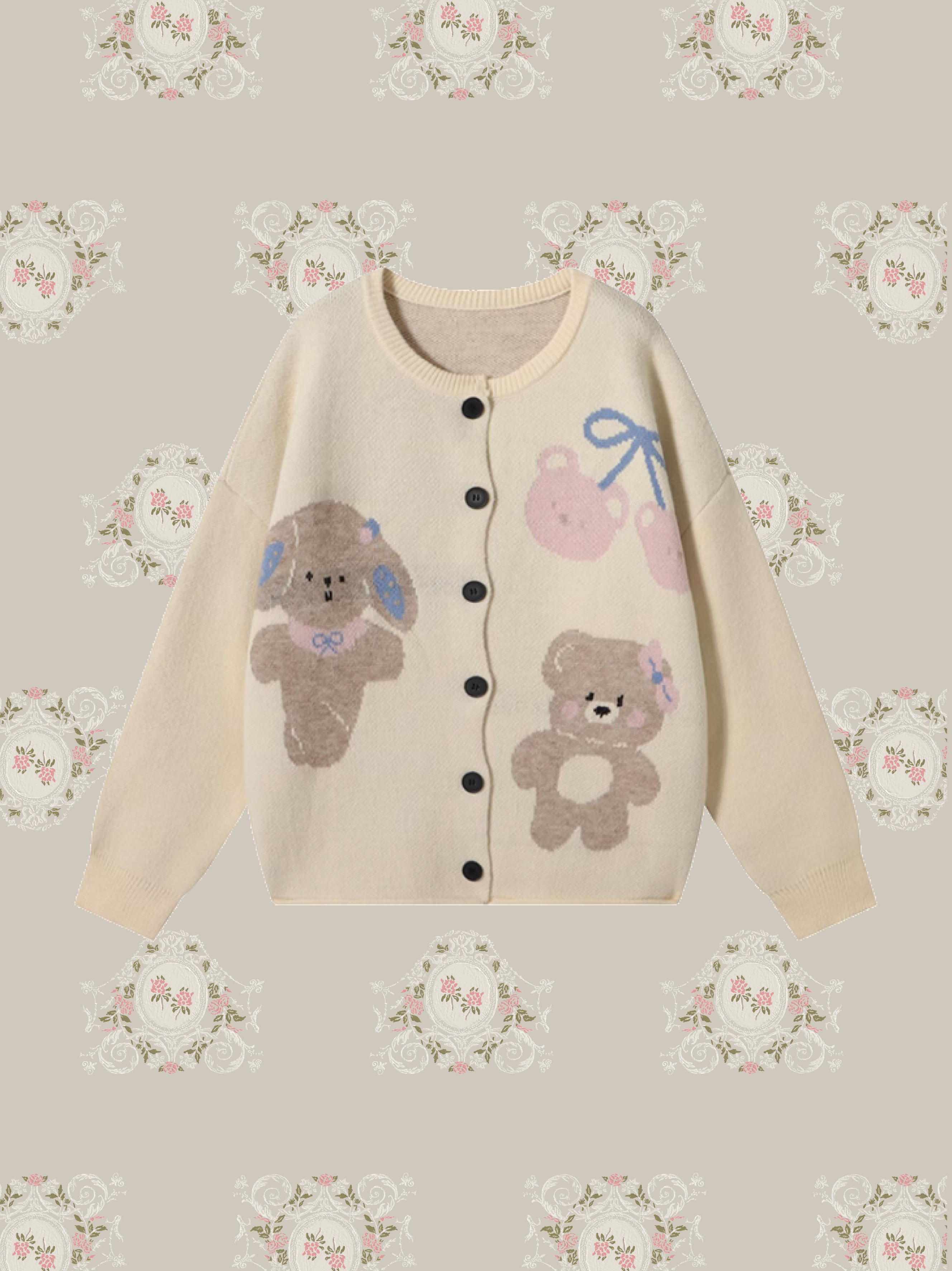 Cute Teddy Bear Cardigan/テディベア カーディガン