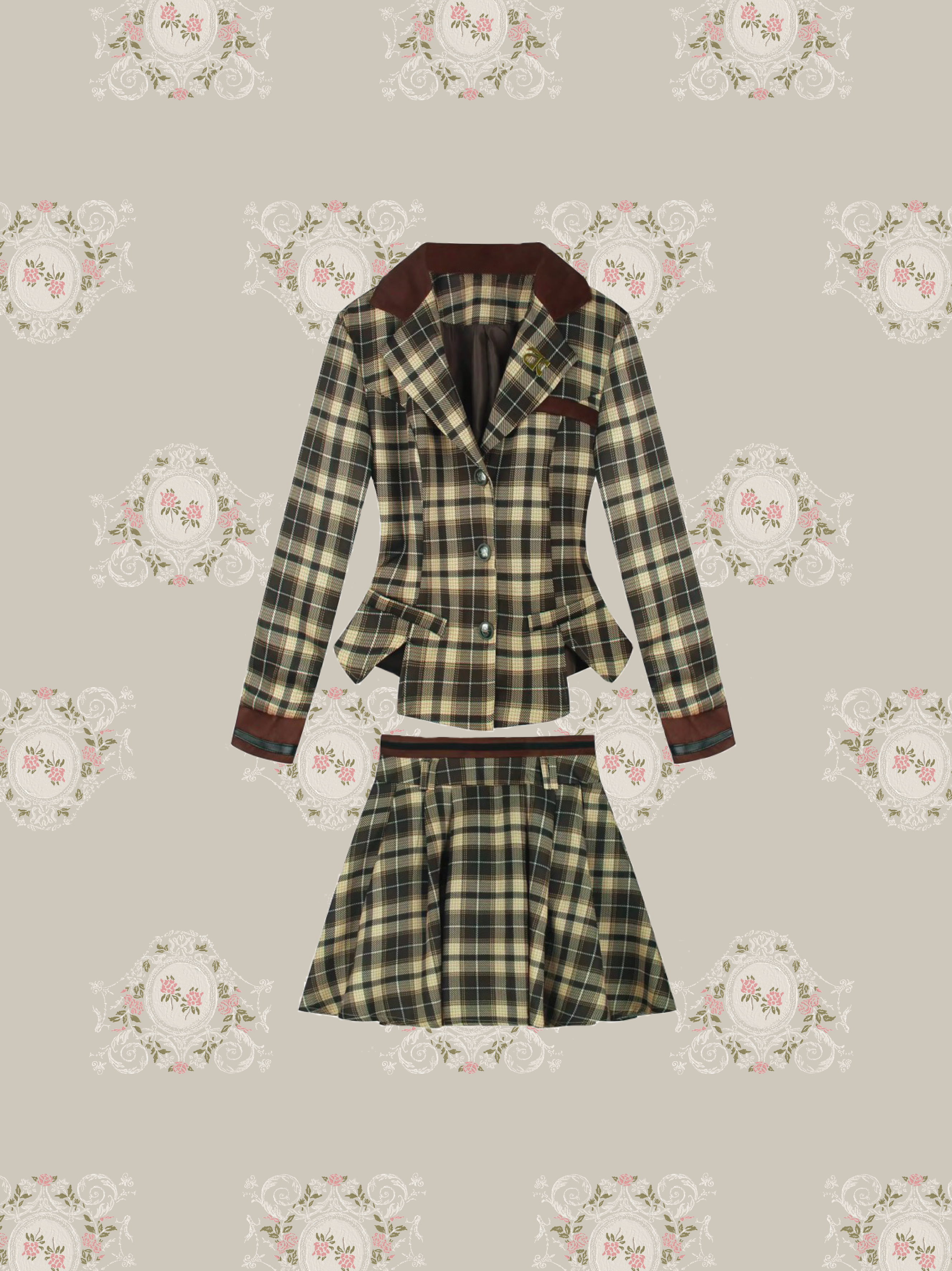 Green Plaid Jacket Set-Up/グリーンチェックジャケットセットアップ