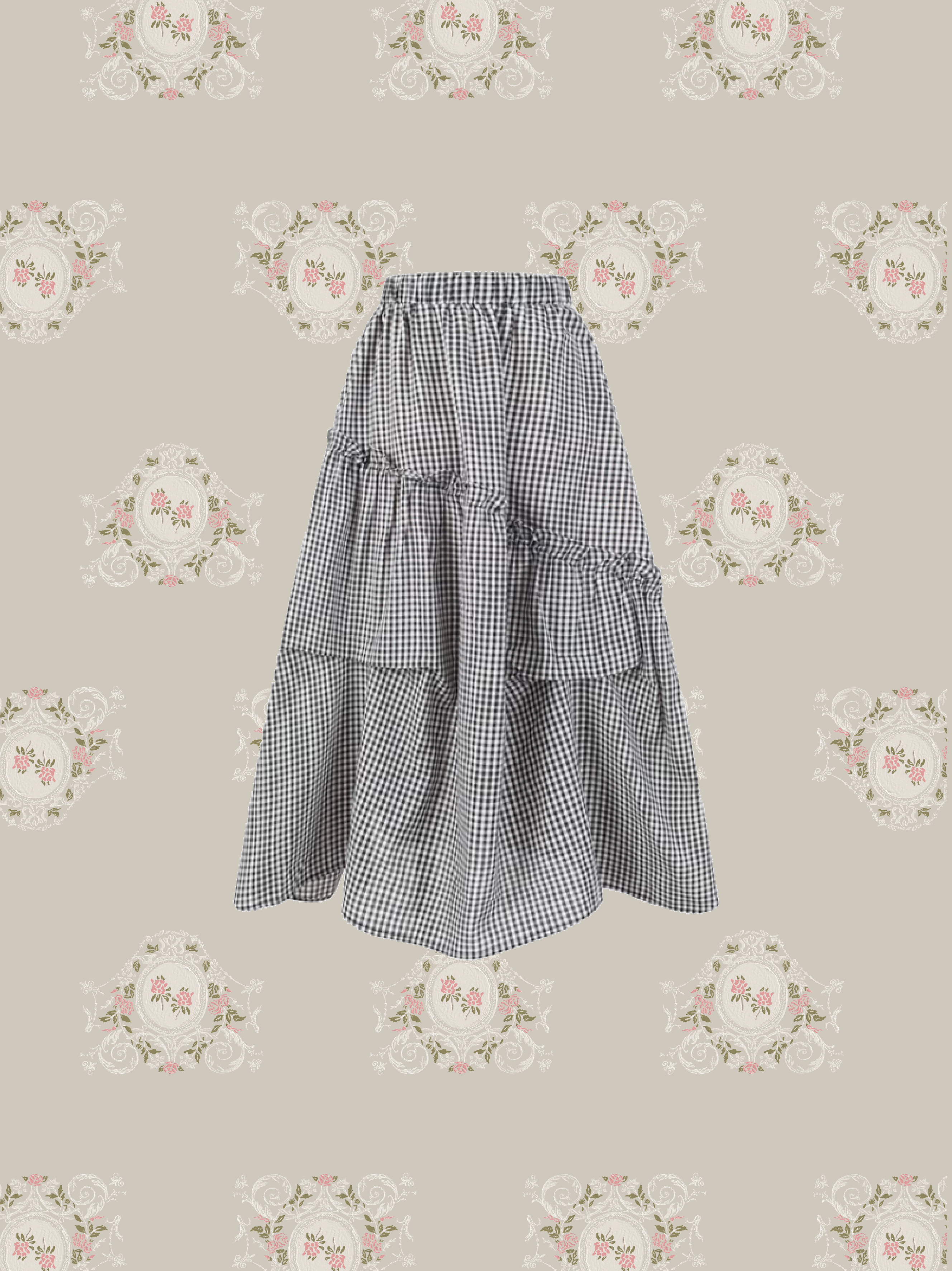 Asymmetry Plaid Frill Skirt/アシンメトリーチェックフリルスカート