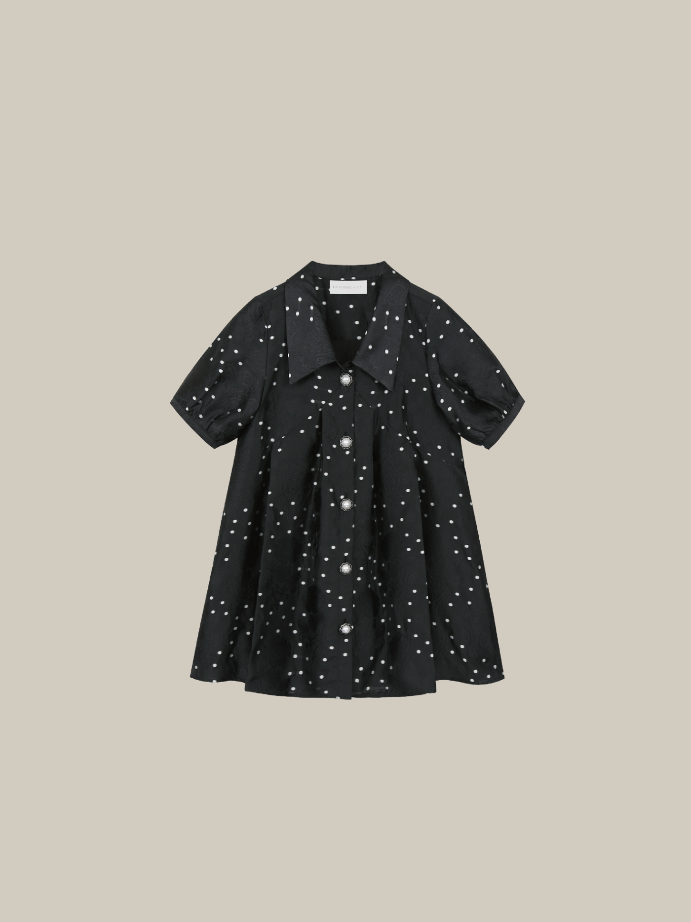 Flower Embroidery Dot One Piece