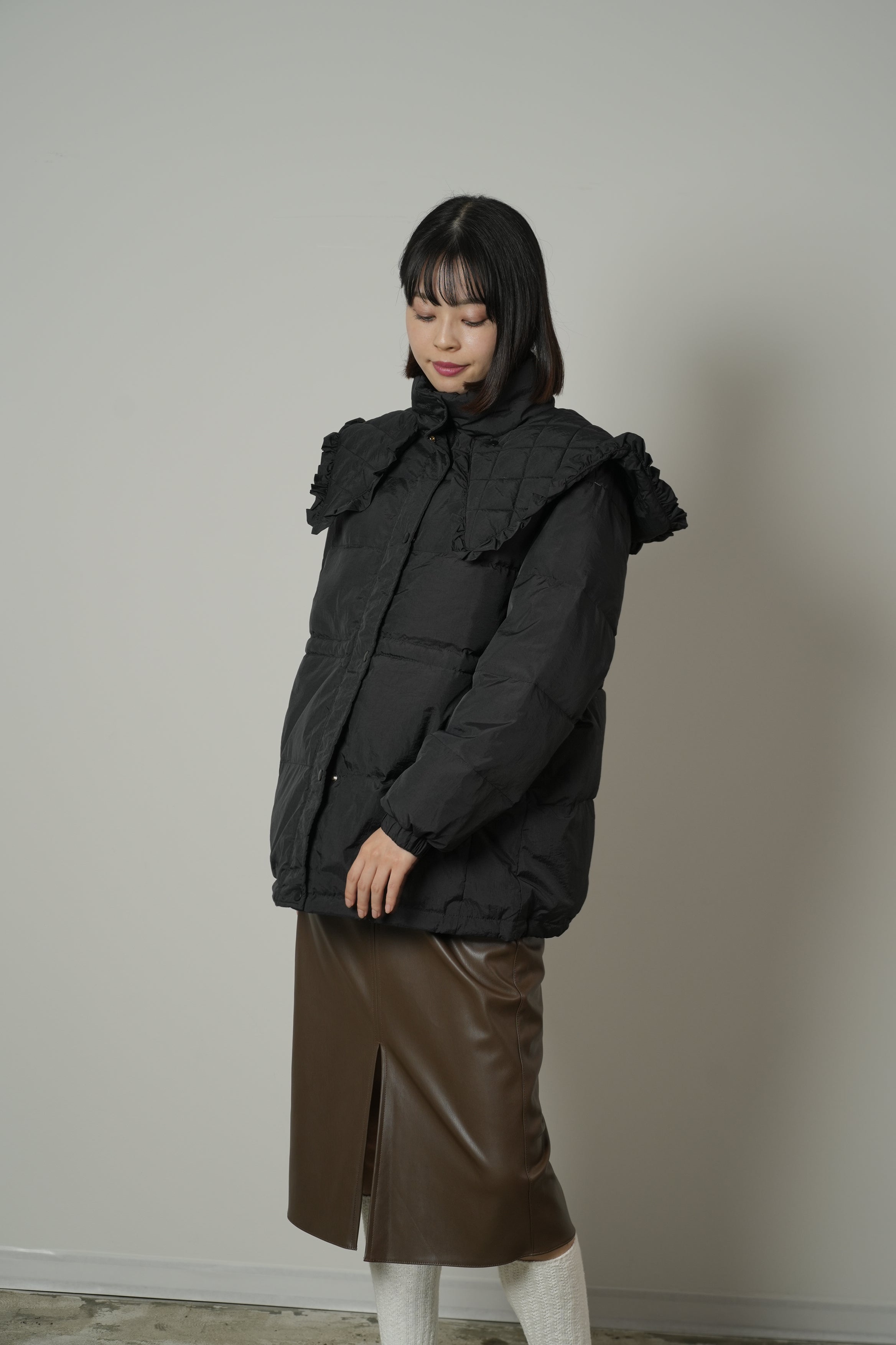 Frill Sailor Collar Puff Duck Down Coat フリルセーラーカラーパフ